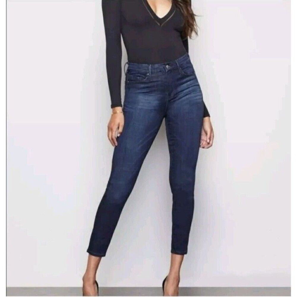 Good American Good Waist Crop Skinny Blue013 Jeans Womens Size 16